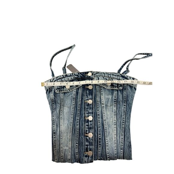 NWT Tractr Denim Corset Top Size Small - Picture 7 of 11